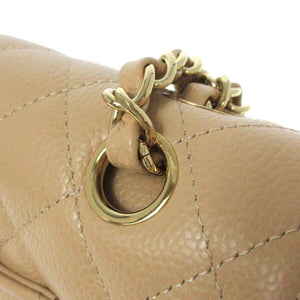 Classic Double Flap Caviar Medium Beige GHW
