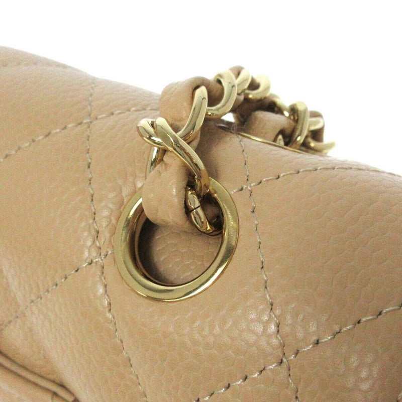 Classic Double Flap Caviar Medium Beige GHW