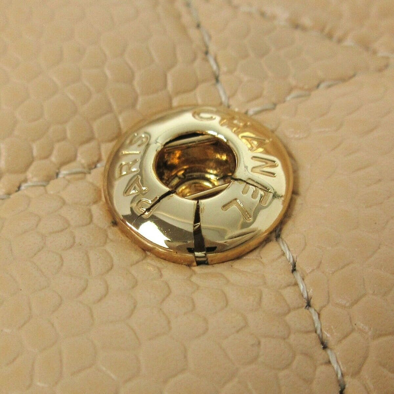 Classic Double Flap Caviar Medium Beige GHW