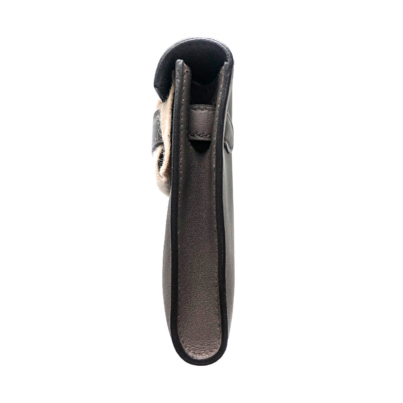 Kelly Cut Swift Leather Clutch in Etain GHW