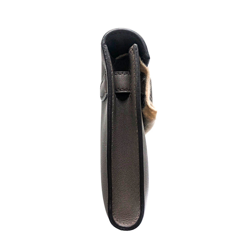 Kelly Cut Swift Leather Clutch in Etain GHW