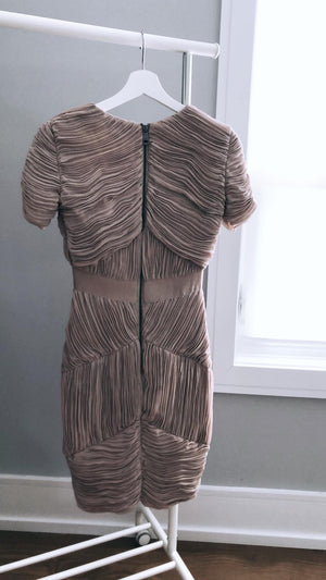 Beige Pleated Dress