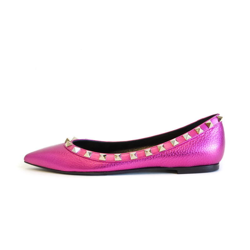 Rockstud Flats Metallic Peony